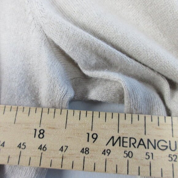 Club Monaco Cardigan Sweater Women S Beige Ruffle Button Up Viscose Blend 132 - Picture 6 of 8